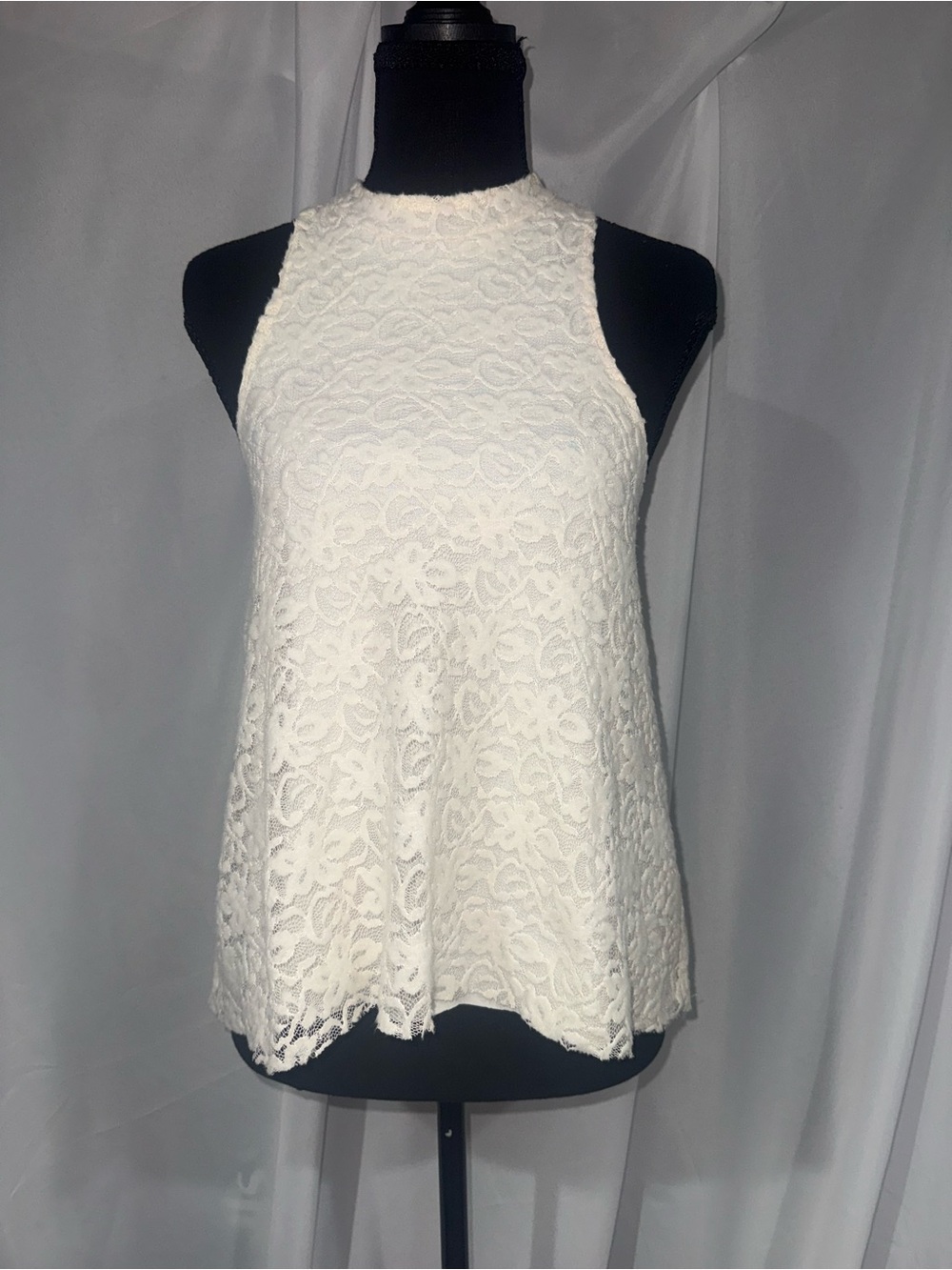 Hollister Cream Lace High-Neck Camisole